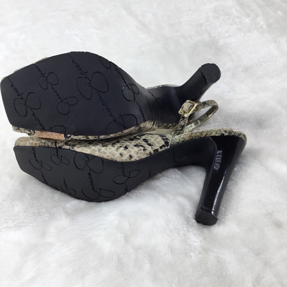 JESSICA SIMPSON LEATHER SNAKESKIN PRINT 7 1/2 - Picture 4 of 8